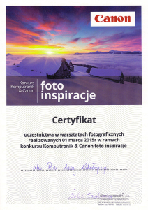 Certyfikat Komputronic & Canon